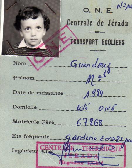 carte de transport écolier .arrazi jerada